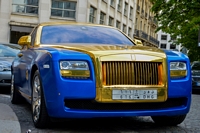 golden rolls-royce ghost Carspotting paris avril 2015