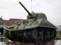 sherman tank M4 DD Duplex Drive Courseulles-sur-Mer normandie 2005