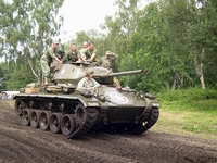 m24 chaffee tanks in town 2005 mons bois brûlé ghlin