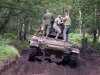 m24 chaffee tanks in town 2005 mons bois brûlé ghlin